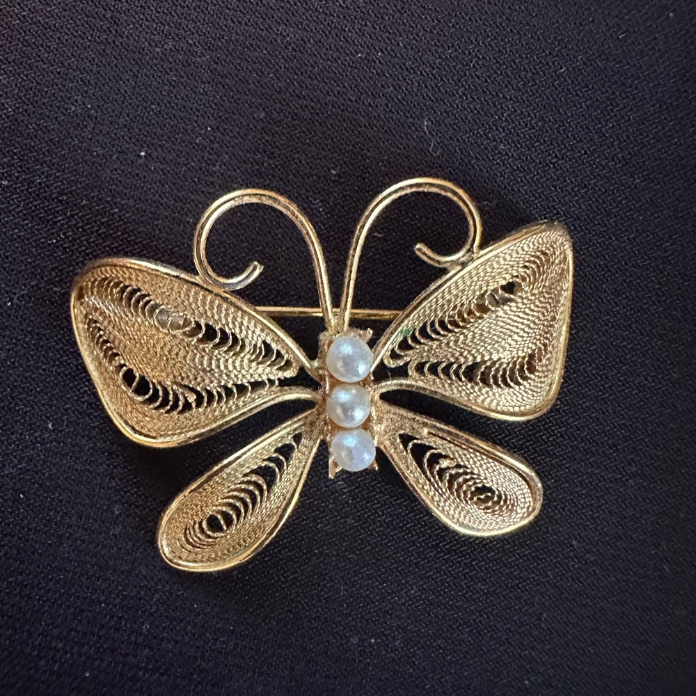 Napier Gold Butterfly Brooch